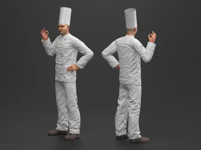 Professional Chef Character in Pose 3D model