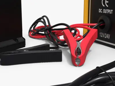 Automotive Battery with Portable Charging Unit 3D model