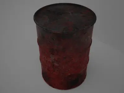 Old Metal Barrel 3D model