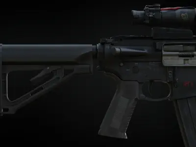 Game Ready Gun - AR15 Low-poly 3D model