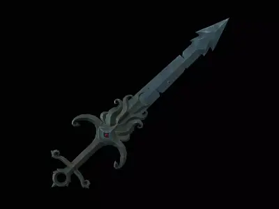 Stylized Sea  Sword Low-poly 3D model