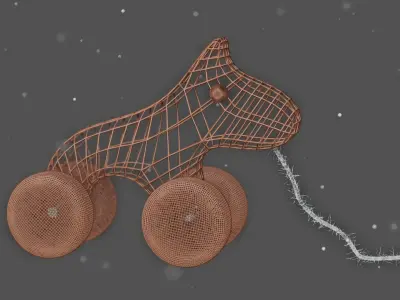 Wooden Toy Horse Free 3D model