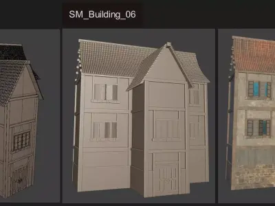 Medieval Castle And Town Layout 3D model