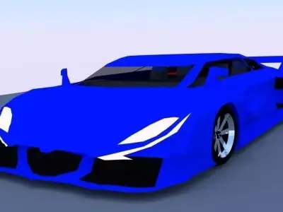 Supercar Zezrin Family Low-poly 3D model