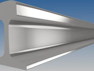 British Standard-EN13674 50E4 rail 3D model