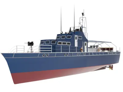 Fast Patrol Boat  Low-poly 3D model