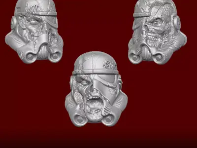 Zombie Troopers Collection fan art head for action figures 3D print model