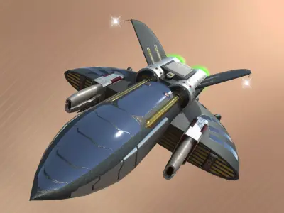 Spaceship Drone Corvus Low-poly 3D model