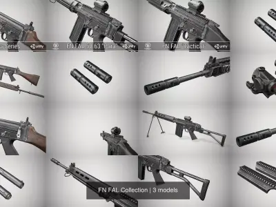 FN FAL Collection 3D Model Pack