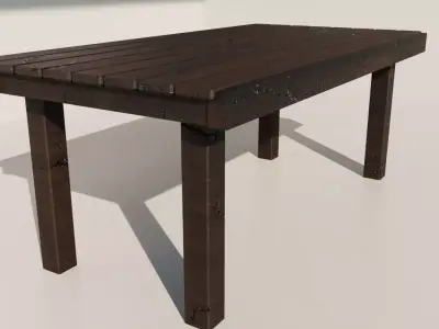 Old Table Low-poly 3D model