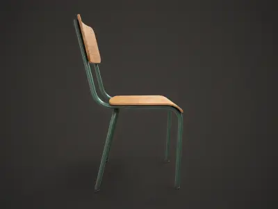 Industrial chair Low-poly 3D model