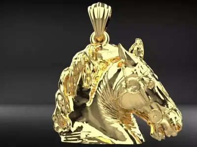 Marcus aurelius horse hollow 3d Necklace Pendant Charm Jewelry 3D print model