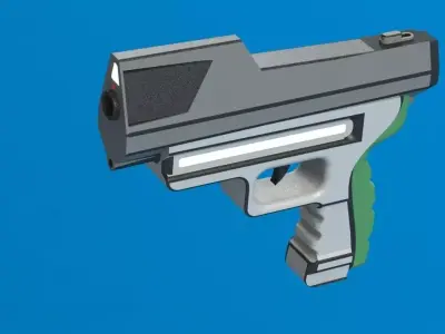 Conceptual gun 5 Low-poly 3D model