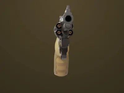 Small Revolver 06 Black Generic All PBR Unity UE Textures Low-poly 3D model