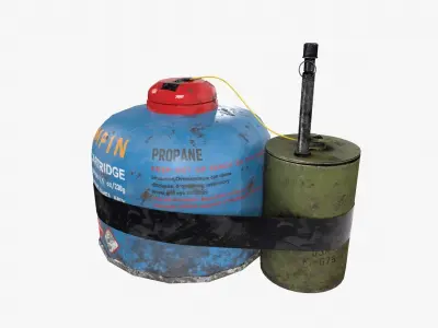 Crafted Gas Bomb Low-poly 3D model