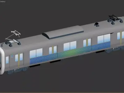 Train Model Low poly metro Low-poly 3D model