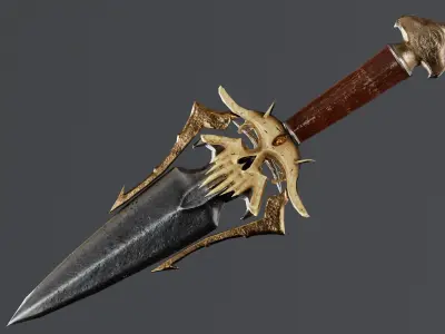 Ancient Sunray Defender Weapon Set Low-poly 3D model