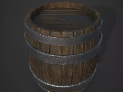 wood barrel 3D model purchase