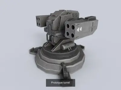 Prototype turret collection 3D Model Pack purchase