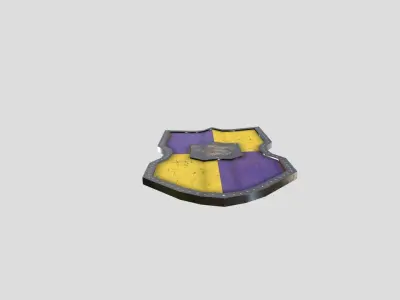 Medieval Shield Low-poly 3D model 7