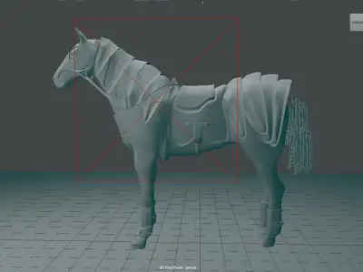  Medieval War Horse - 3D Model Free low-poly 3D model