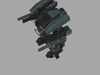 Heavy Combat Mech  SciFi Military Robot 3D Model 3D model