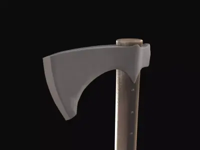 Battle Axe Low-poly 3D model 6