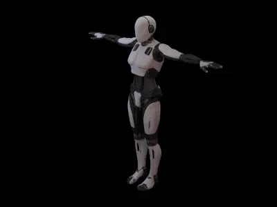  Female Robot 3D Model Free Download Free low-poly 3D model