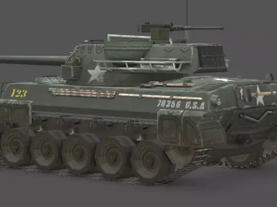 M18 Hellcat 3D Model Low-poly 3D model