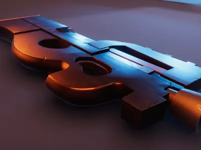 Stylized P90 Low-poly 3D model