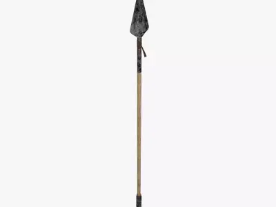 Medieval Spear Low-poly 3D model 8