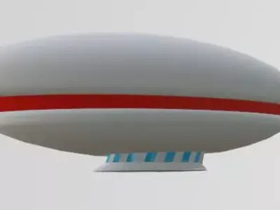 Low poly air ship Low-poly 3D model