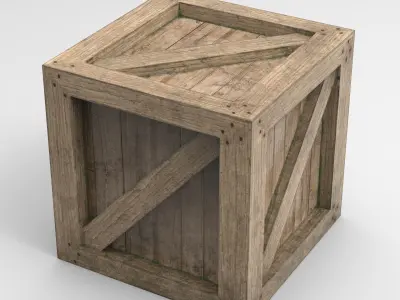 Wooden Box Crate Low-poly 3D model Low-poly 3D model