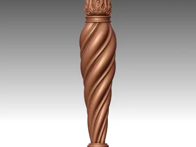 Table leg- wood carving  3D model
