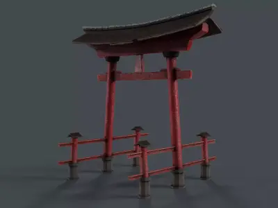 Japanese Torii Low-poly 3D model