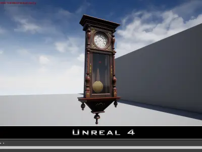 Antique Victorian Clock Low-poly 3D model