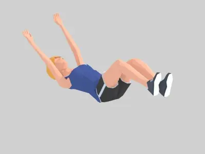 Dead Bug  Exercise wommMan Animation Low-poly 3D model