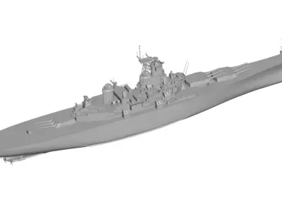 USS NEW JERSEY Warship 3D model