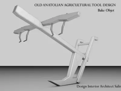  OLD ANATOLIAN AGRICULTURAL TOOL DESIGN Low-poly 3D model