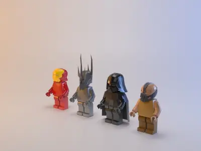 Toy black characters Low-poly 3D model