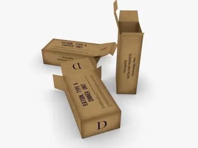 US K-Ration boxes Low-poly 3D model