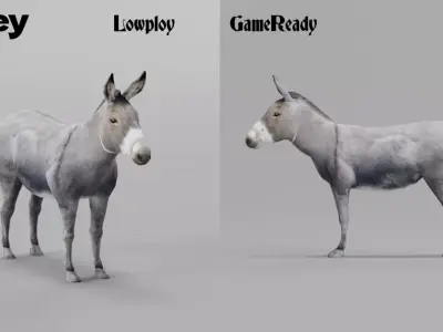 Donkey Animals Lowpoly Free 3D model
