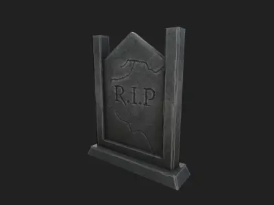 Gravestone Low-poly 3D model 2