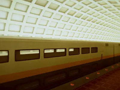 Modern subway station and tunnel design 3D model