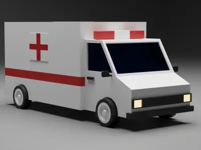 ambulance Low-poly 3D model