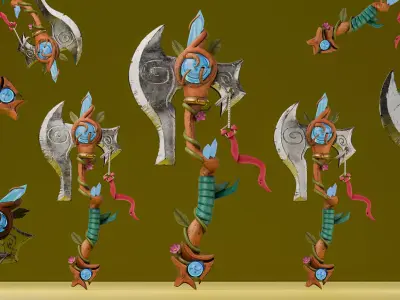 Stylized Axe Free low-poly 3D model