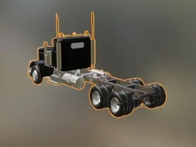 Kenworth T800 Black Low-poly 3D model