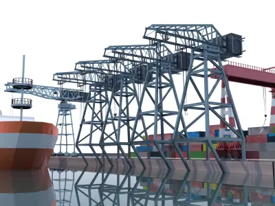 Shipping port 3D model