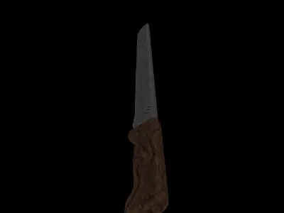 stylized machete weapon PBR low-poly game ready Low-poly 3D model