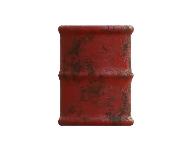 Abandoned Red Drum with Peeling Paint and Slight Rust PBR Free 3D model